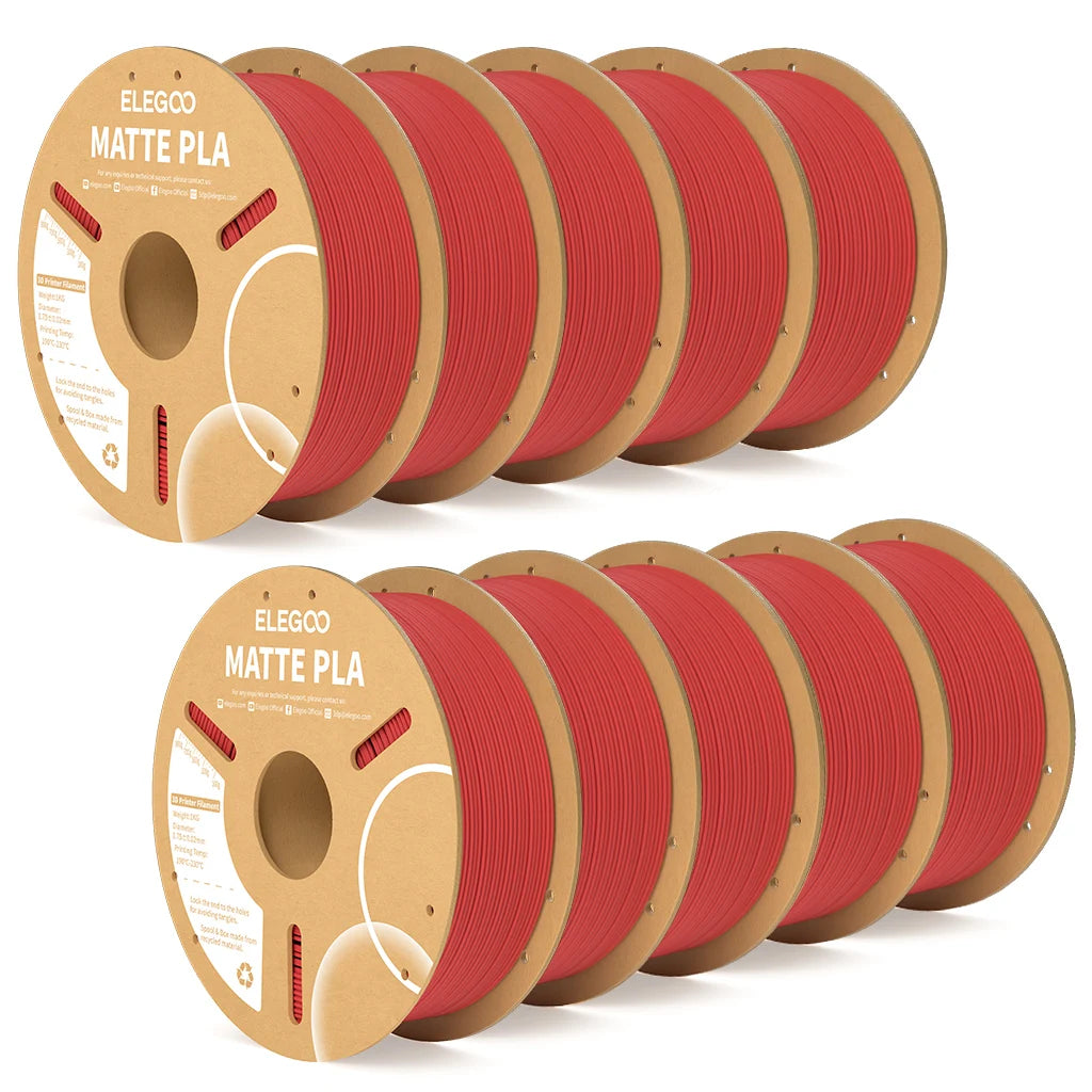 ELEGOO Matte PLA Filament 1KG,1.75mm FDM 3D Printer Filament Dimensional Accuracy +/- 0.02mm, 1kg Carboard Spool (2.2lbs)