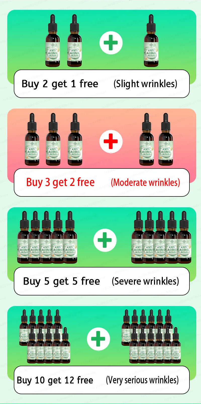 20 years younger, no fine lines