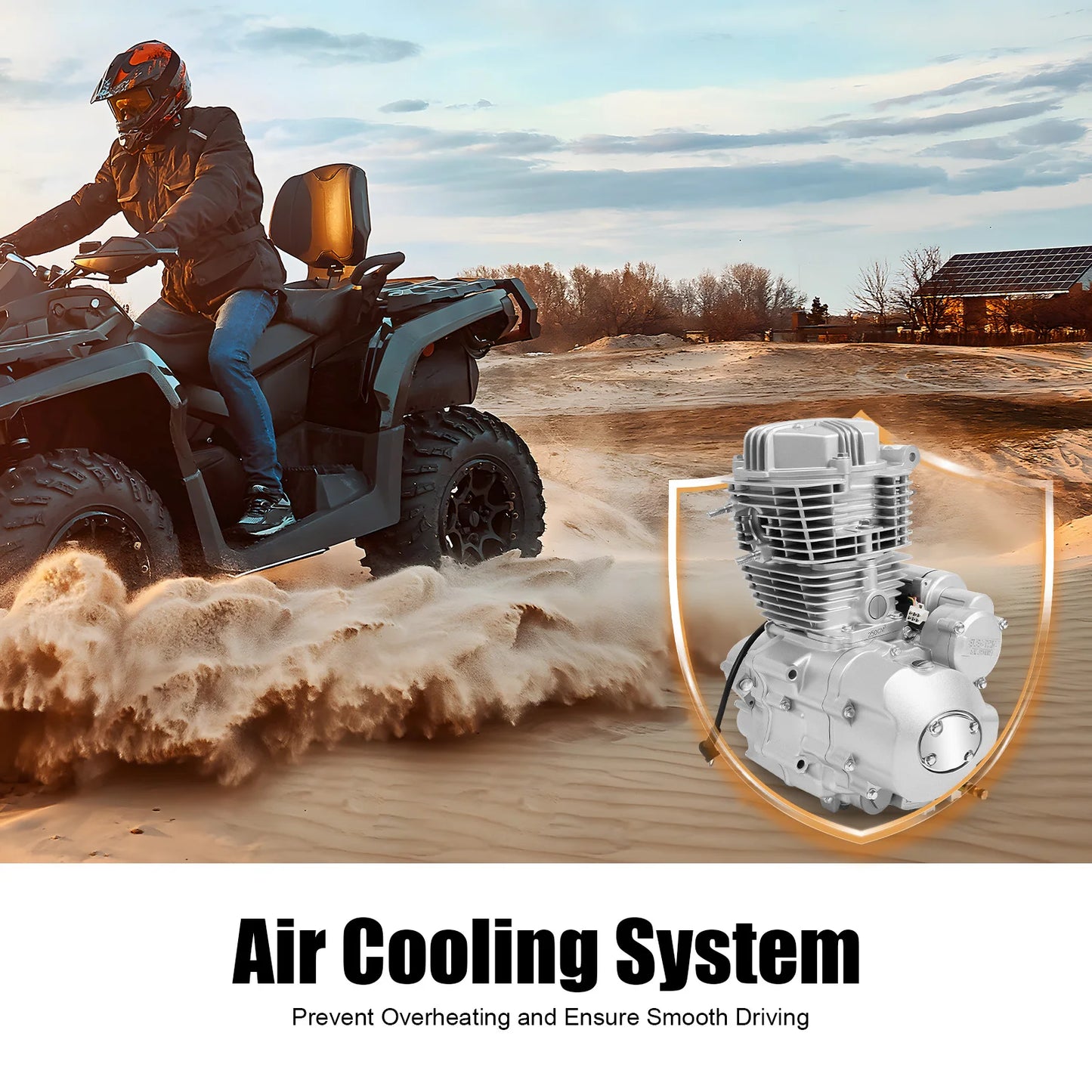 4 Stroke 250cc DIRT BIKE ATV Engine Motor, with 5 Speed Transmission Electric Start, Single Cylinder For 200cc 250cc ATV Models