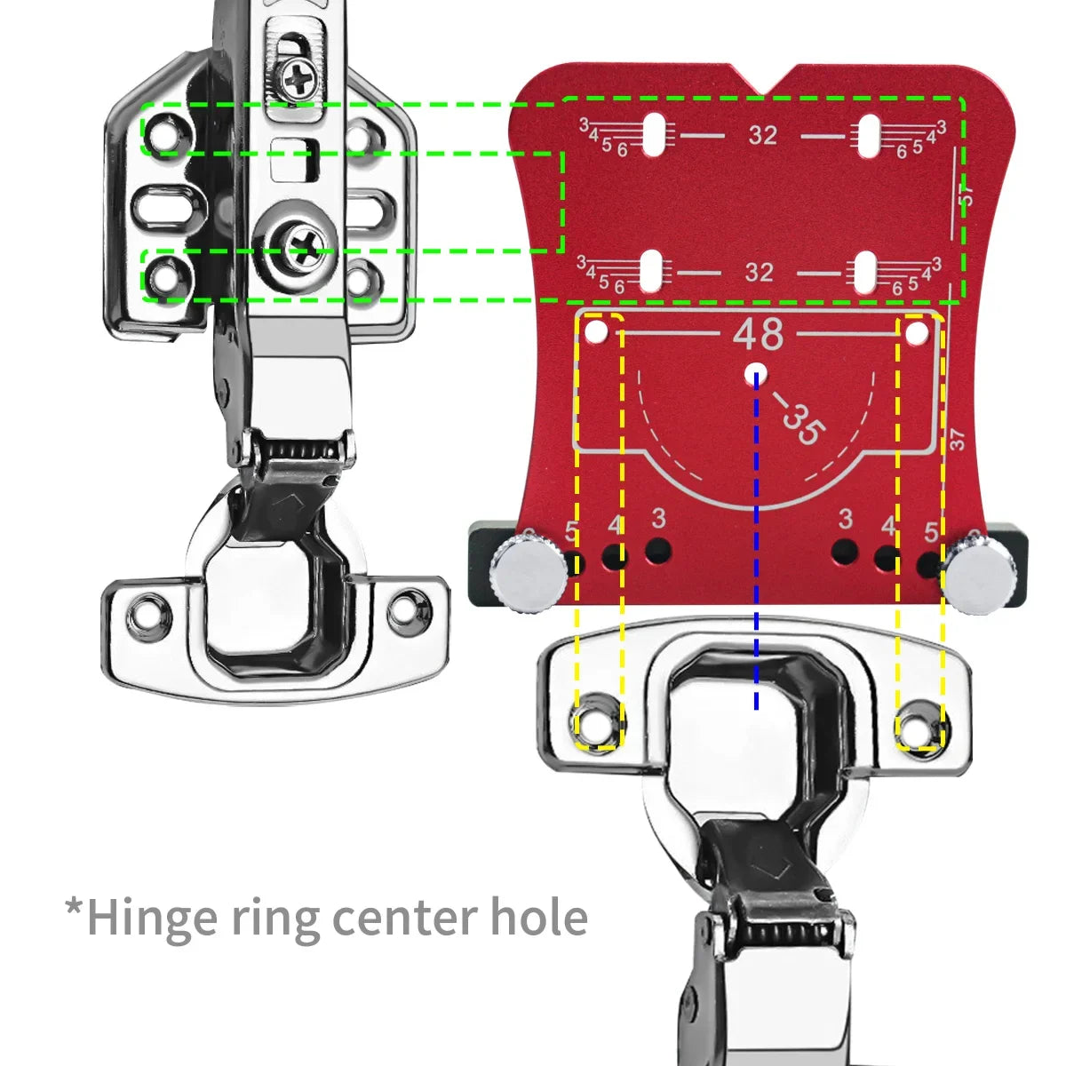 35mm Hinge Aluminum Alloy Hole Opener Hinge Hole Positioning Plate Door Woodworking Board Hinge Special  Positioning Template