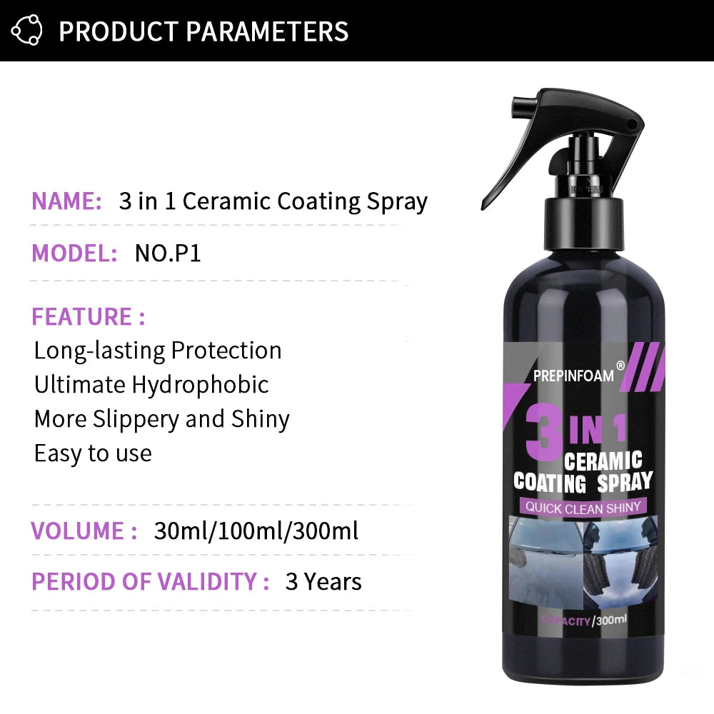 3 in 1 Car Ceramic Nano Coating Liquid Coatin Nano Crystal Hydrophobic Layer Polishing Paint Coating Agent Polish Nanos Coatings
