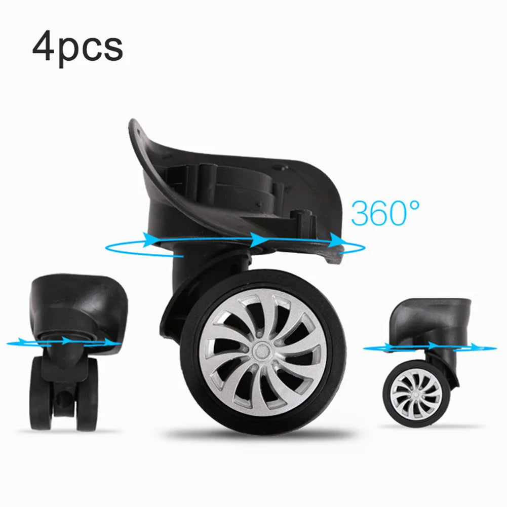 4Pcs Suitcase Luggage Replacement Luggage Suitcase Wheels Swivel Universal Wheel Black For Travelling Bag Travel Suitcase
