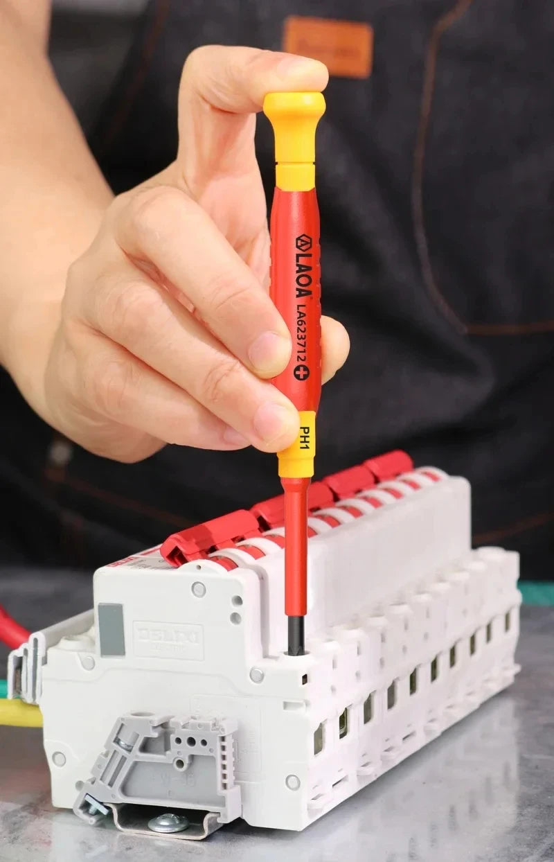 LAOA 1pc Insulated Precision Screwdriver SL1.0-3.0 aCross Small Size Screwdriver to Remove Watches Cell Phone NotebookT5-T10