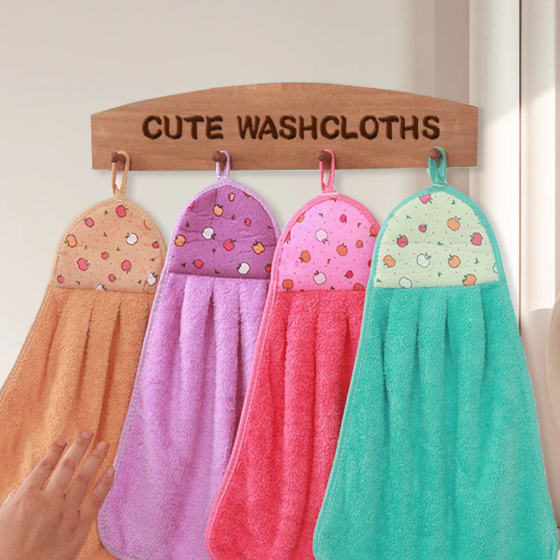 Coral Fleece Hand Towels - 4 Pack Quick-Dry Kitchen Cloths - photo 6