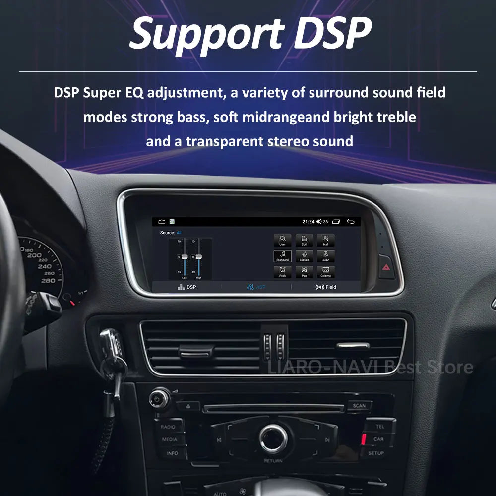Android 16 for Audi Q5 2026 - 2026 HD Screen Car Radio Video Multimedia Player 8.8 inch BT 4G Carplay DSP Stereo WiFi Auto Tools