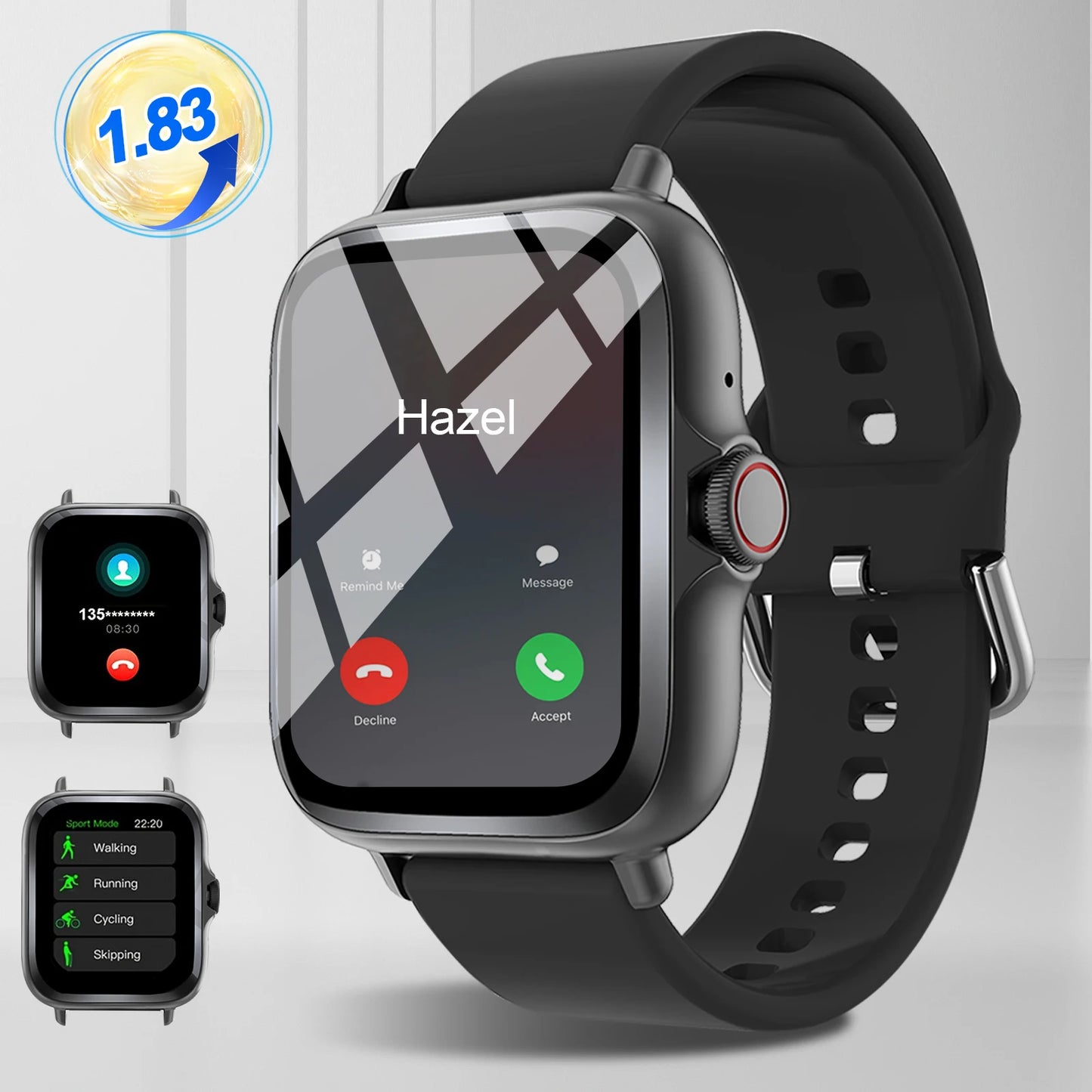 Full Touchscreen Smart Watch — Calls, Messages & Music Control (iOS & Android)