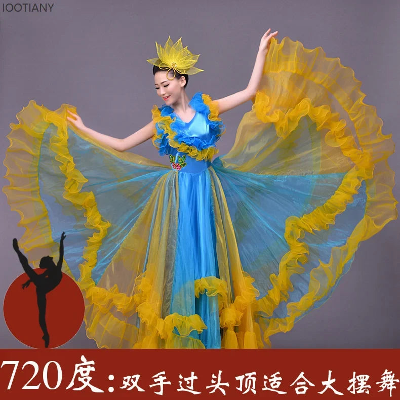 Women's flamenco opening dance big swing dress