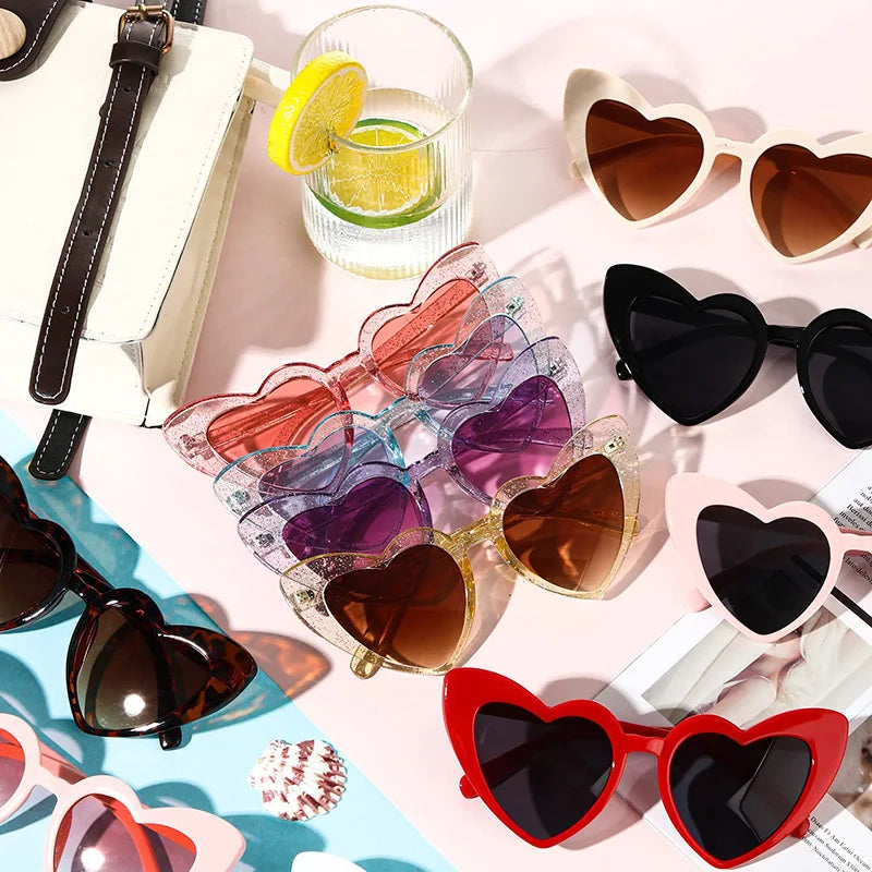12-60Pcs Wedding Bodas Heart Sunglasses Bachelorette Bachelor Hen Party Glasses Team Bride Bridesmaids Groomsmen Gifts for Guest