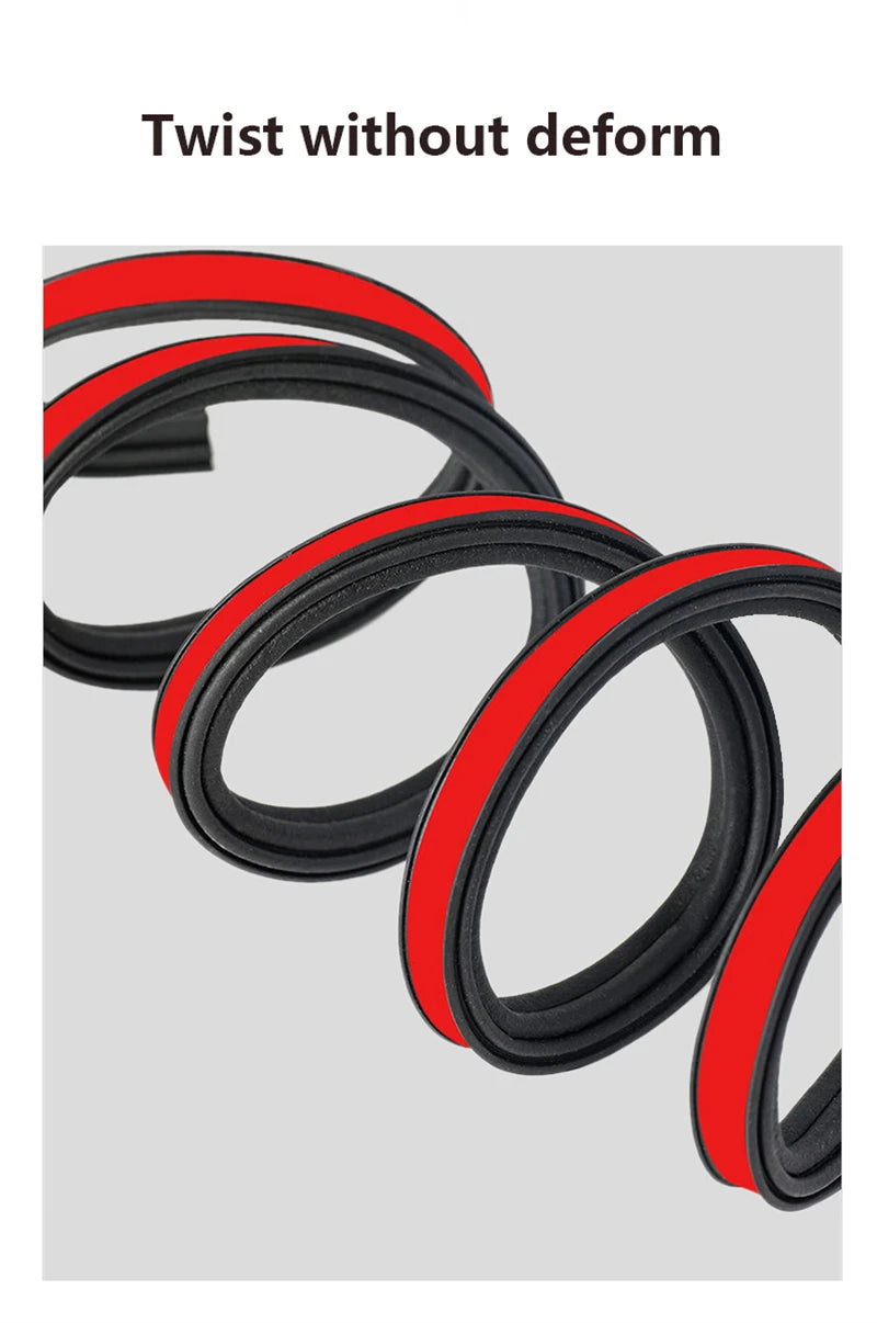 500CM Car Door Rubber Seal Strip - 3-Layer Weatherproof Protection, Sound Insulation & Dustproofing