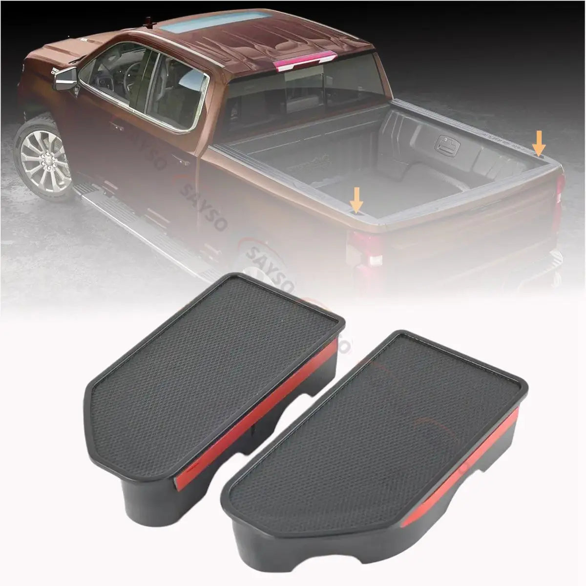 1 Pair Car Pocket Covers Truck Bed Rail Stake Holes Caps For Chevy Silverado GMC Sierra 1500 2500HD 3500HD 2019-2023 Accessories