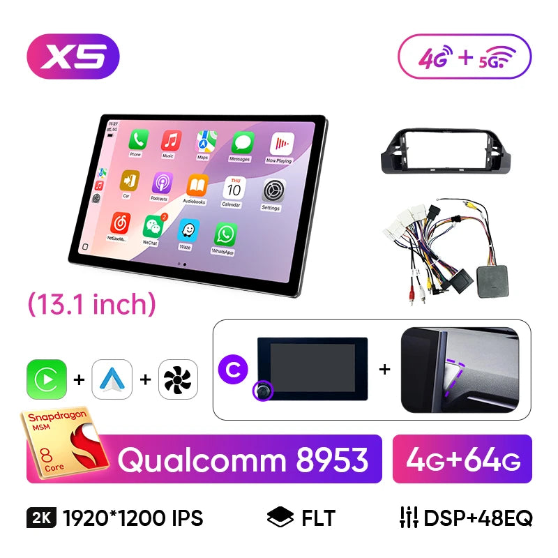 Ainavi 13.1 Car Multimedia For Toyota RAV4 2020 2021 2022 2023 2024 XA50 Android Auto Wireless Carplay 4G Car Radio 2K Screen