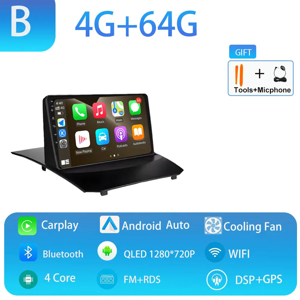 Car Stereo with Apple CarPlay & Android Auto, Compatible with Ford Fiesta Mk6