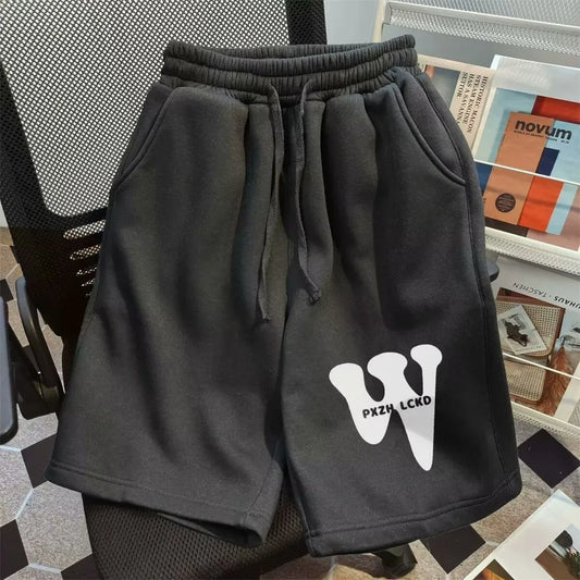 M-8XL Oversized Shorts Men New Simple Shorts Fashion Brand Casual Sports Shorts Loose Elastic Waist Drawstring Shorts for Men