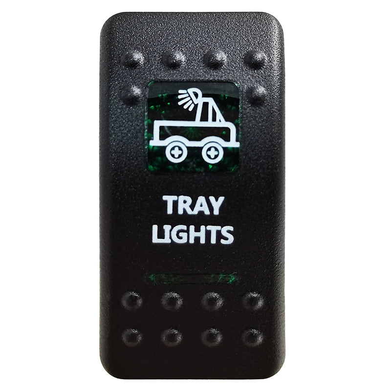 Green LED Rocker Switch - Waterproof SPST & DPDT Options