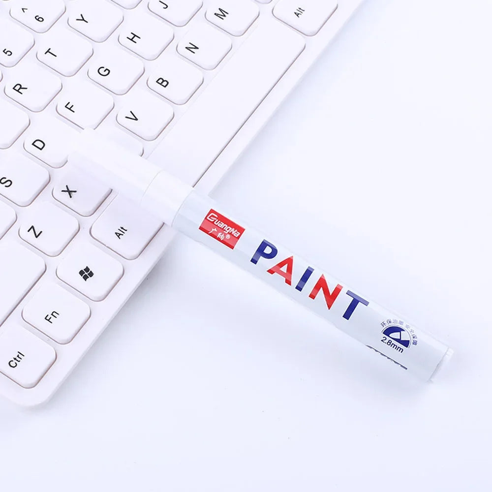 Car Paint Pen Waterproof Car Wheel Tire Oily Painting Mark Pen Auto Rubber Tyre Tread CD Metal Permanent Paint Marker