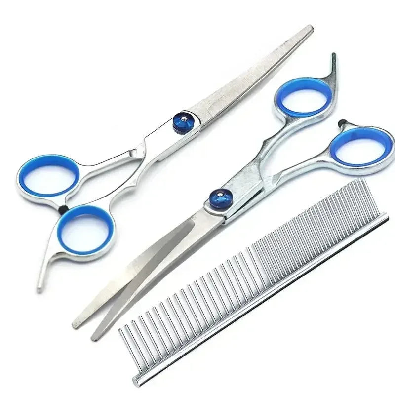 Pet Grooming Scissors Set - Curved, Thinning & Straight – photo 3