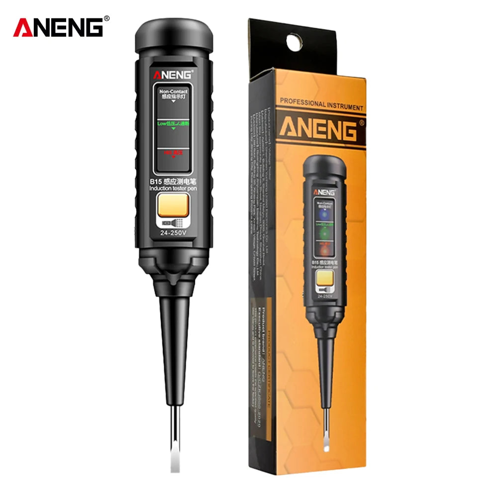 ANENG B15 One-word Screwdriver Tester Highlight Color Indicator Light Professional Electrician Induction Teste Pen Test Tools