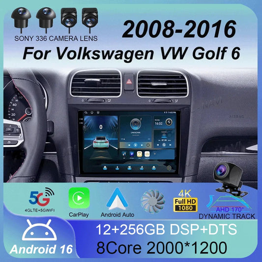 Car Stereo with Apple CarPlay & Android Auto, Compatible with VW Golf 6 MK6 & GTI