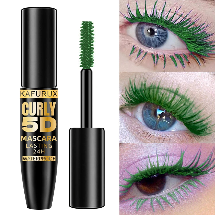 9 Colors 5D Mascara Blue White Green Black Thick Curl Waterproof Natural Lenthen Eyelash Korean Makeup Gifts for Women Beauty