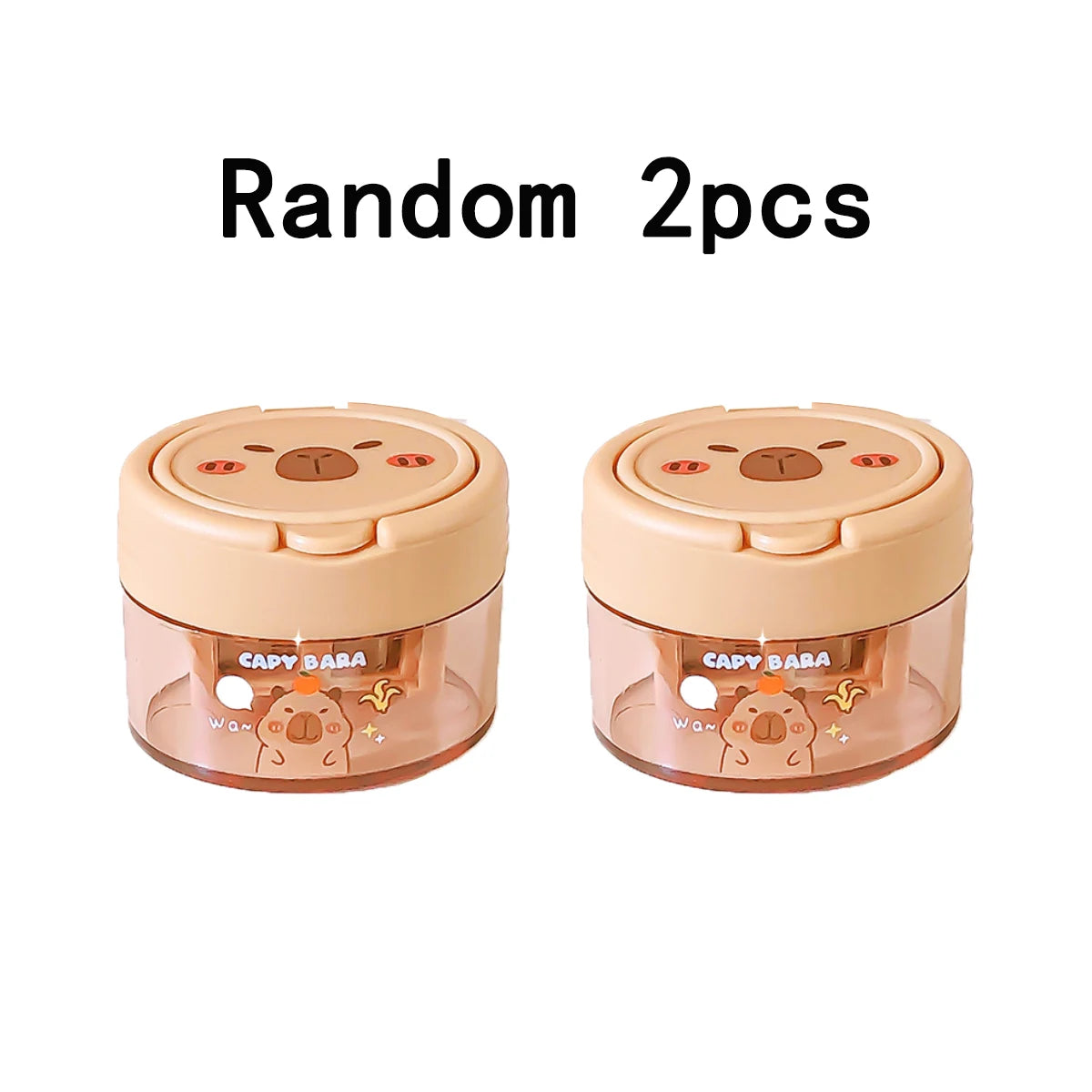 Cute Capybara Cartoon Flip-Top Dual Hole Sharpener for Kids Mini Portable Compact Pencil Sharpener School Supplies Learning Tool