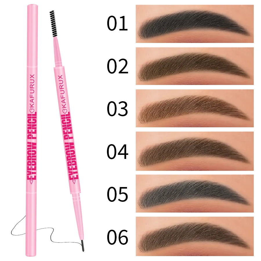 1pcs Ultra-fine Double headed Rotable Eyebrow Pen with Brush Eye Makeup Waterproof Wild Eyebrow Pencil Cosmetic Eyebrow Brush