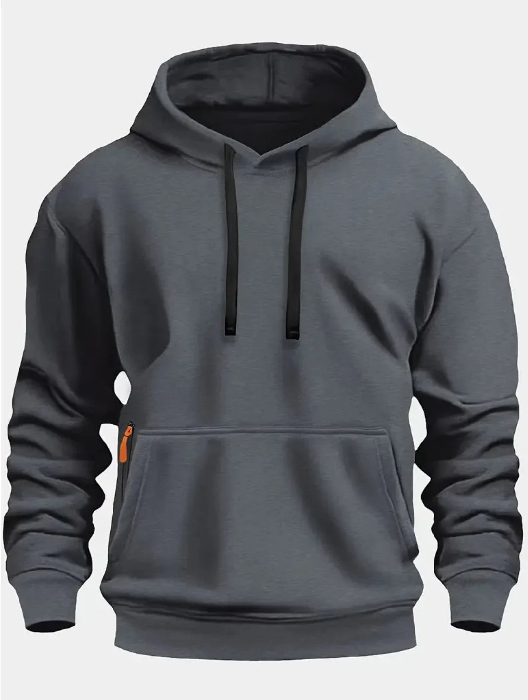 Men's Solid Color Fleece Hoodie - Warm Hooded Pullover Sweatshirt - photo 9