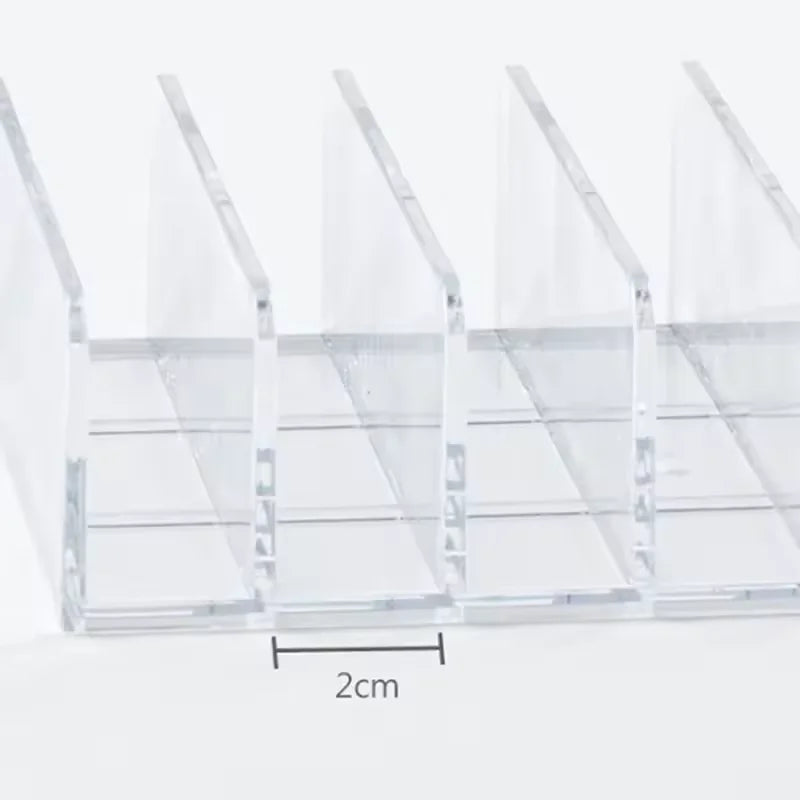 Makeup Organizer Box, 7-Compartment Clear Storage Shelf, Multi-Cell Display for Cosmetics, Blush, Eyeshadow,Space-Saving Durable
