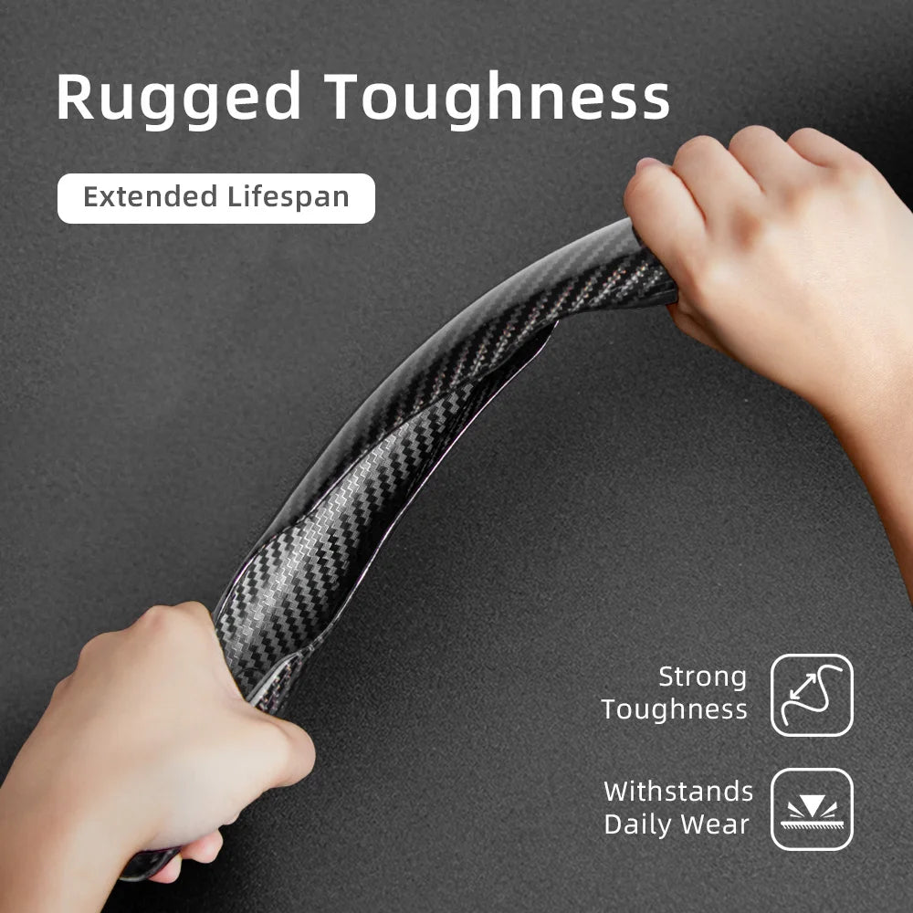 Suitable for Toyota Carbon Fiber Texture Steering Wheel Cover with Segmented Quick-Release Design, Durable, for Rav4, Hilux, Camry, Yaris, Corolla Cross, Kluger, Grand Highlander, Tacoma, Tundra, Sequoia, 4Runner, C-Hr