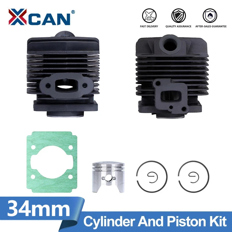 XCAN 34mm Cylinder Piston Kit for TL26/CG260 1E34F 26CC Lawn Mower Brush Cutter Grass Trimmer Hedge Spare Parts
