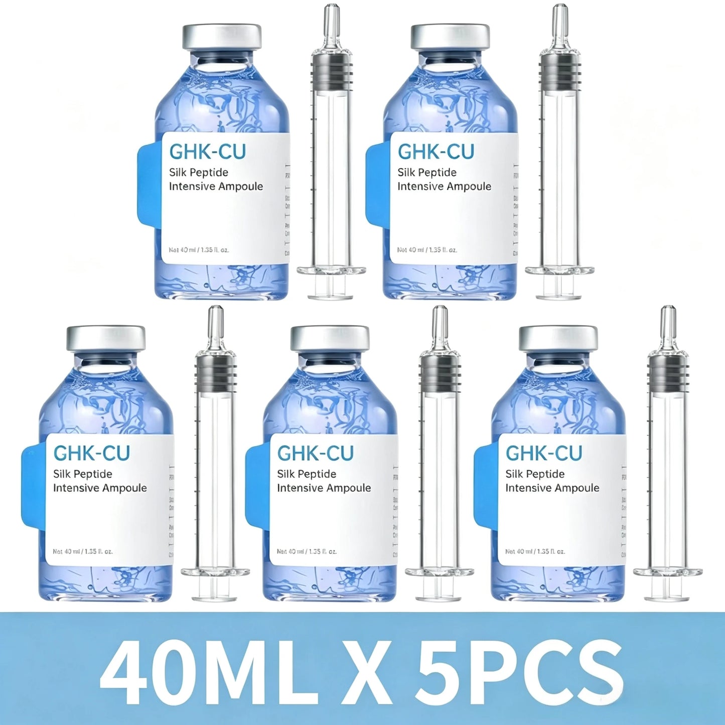 GHK-Cu Blue Copper Silk Peptide Ampoule Serum Moisturizing Firm Revitalize Boost Skin Elasticity Repair Skin Barrier