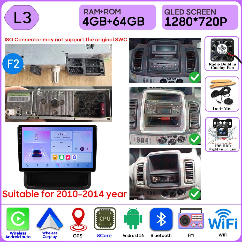 Car Stereo with Apple CarPlay & Android Auto, Compatible with Renault Trafic 2, Opel Vivaro A & Nissan Primastar