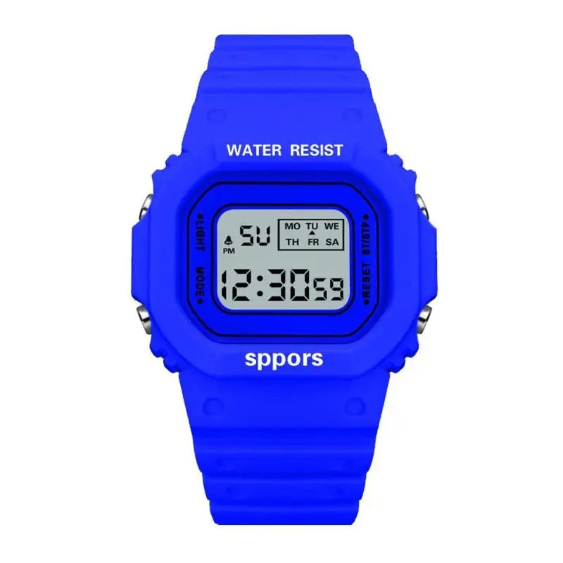 LED Sports Watch for Boys & Girls Student Electronic Square Digital Waterproof Rubber Clock Colorful Men Women