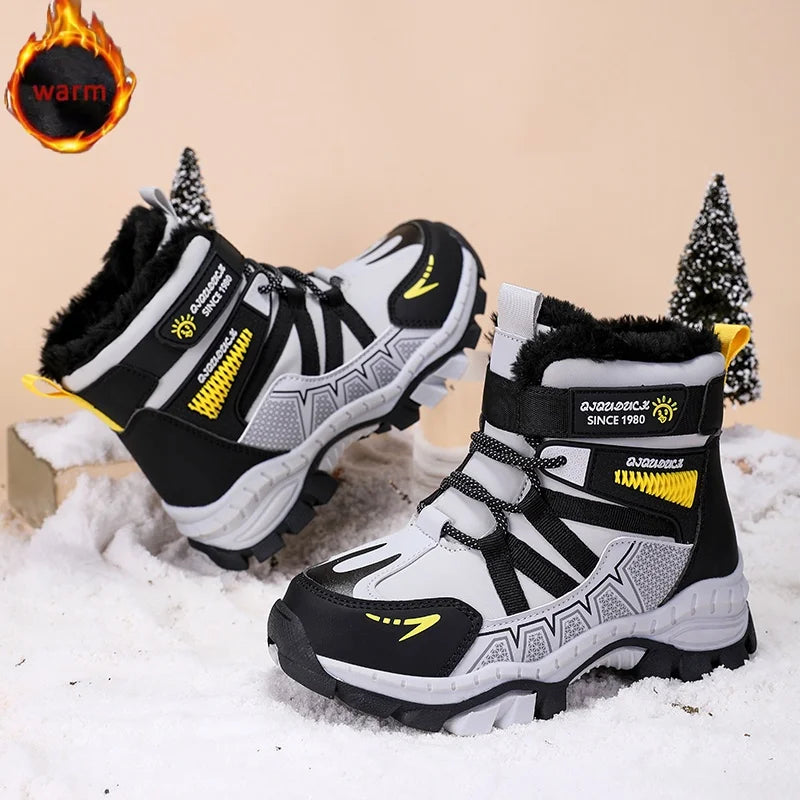 Kids High-Top Snow Boots - Plush Lined Anti-Slip Hiking Boots - photo 3