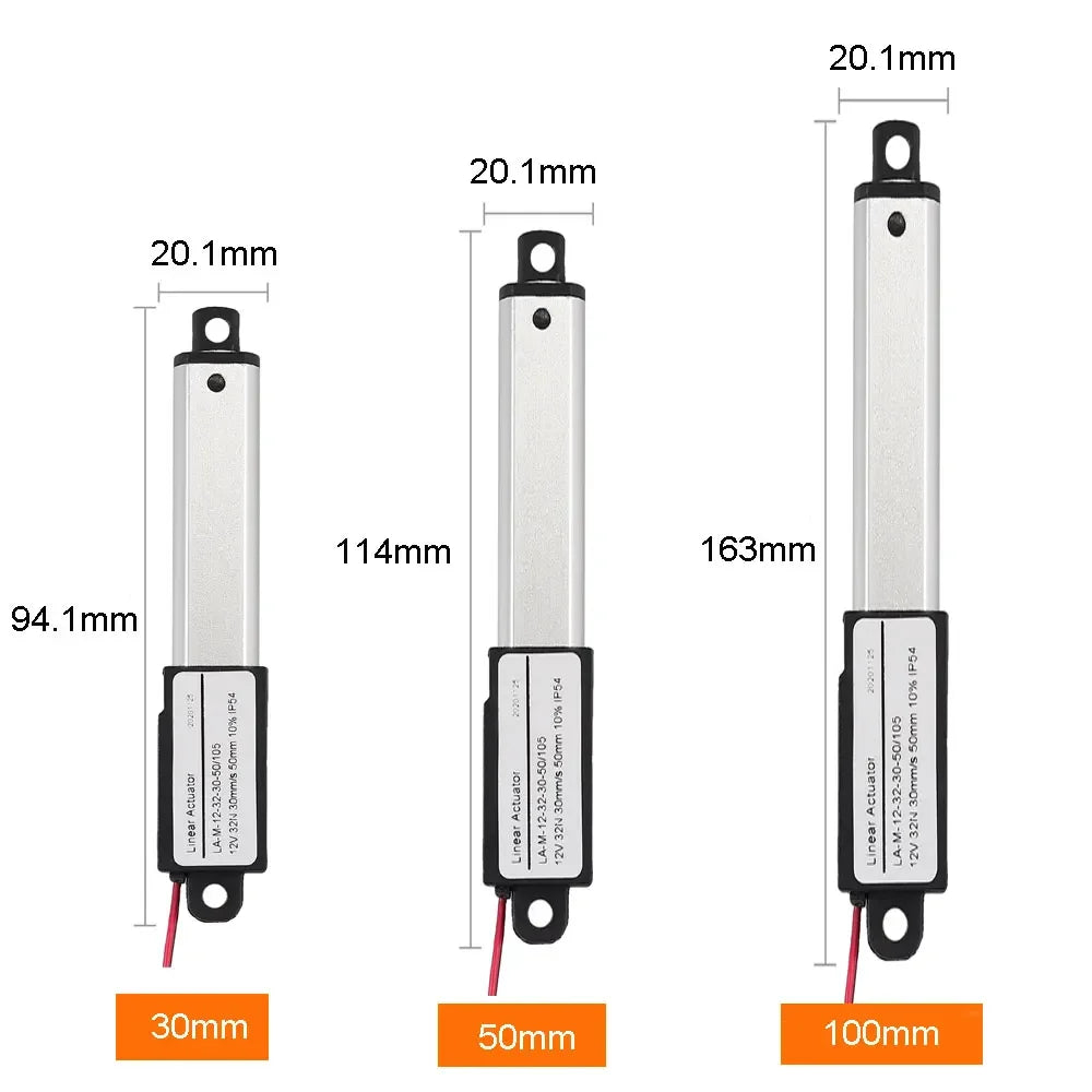 32N 3.2kg Fast Speed Mirco Linear Actuator DC12V  Electric Linear Actuator Motor Drive 30mm/s 15mm/s 8mm/s Mini Push Rod Putter