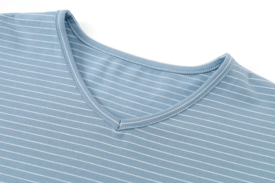 AS 2026 loose design batwing sleeve woman clothes V-neck stripes ribbing tops