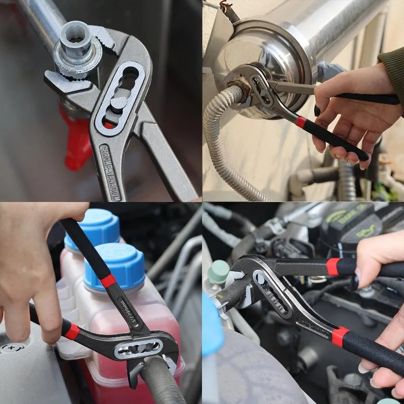 8Inch Multi-functi Water Pump Pliers Quick-Release Plumbing Pliers Pipe Wrench Adjustable Water Pipe Clamp Pliers Manual Tools