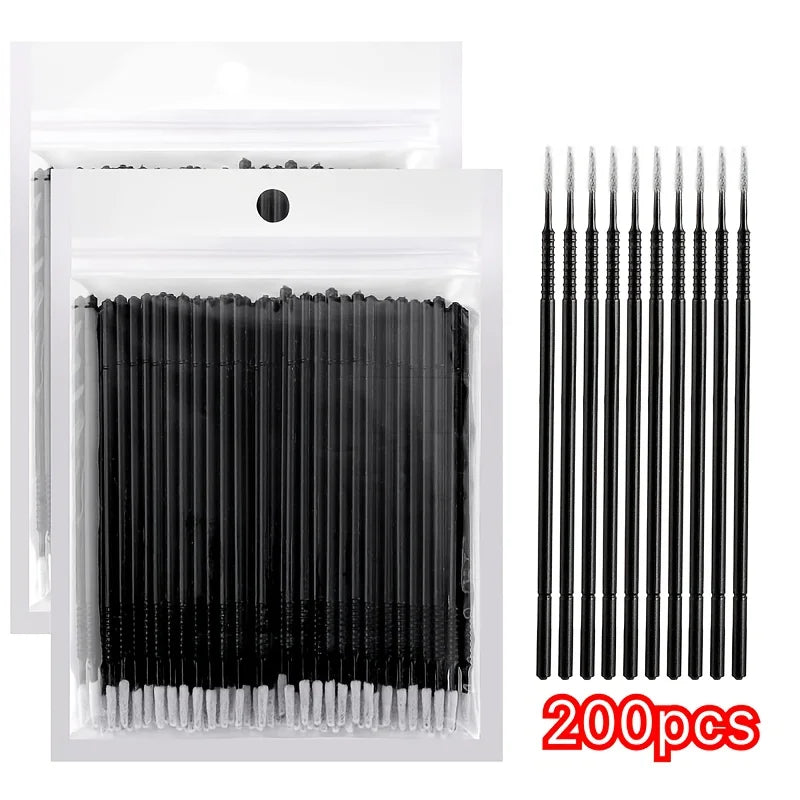 200PCS For Eyelash Extension Tools Disposable MicroBrush Eyelashes Extension Individual Lash Removing Swab Micro Brush