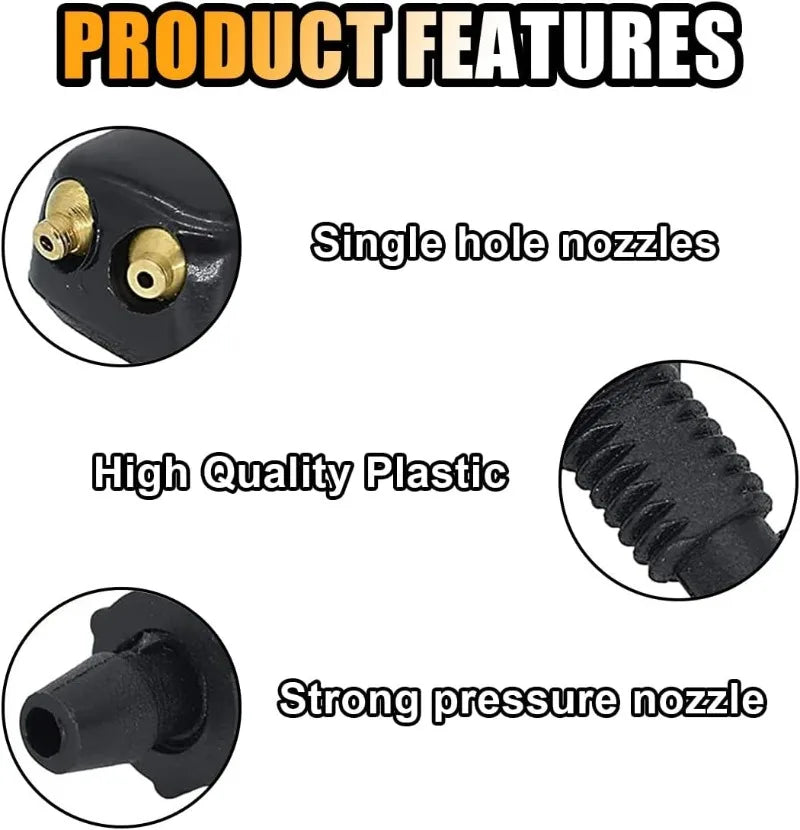 Vehicle's Windshield Washer Nozzle with Straight Pillar Nozzle