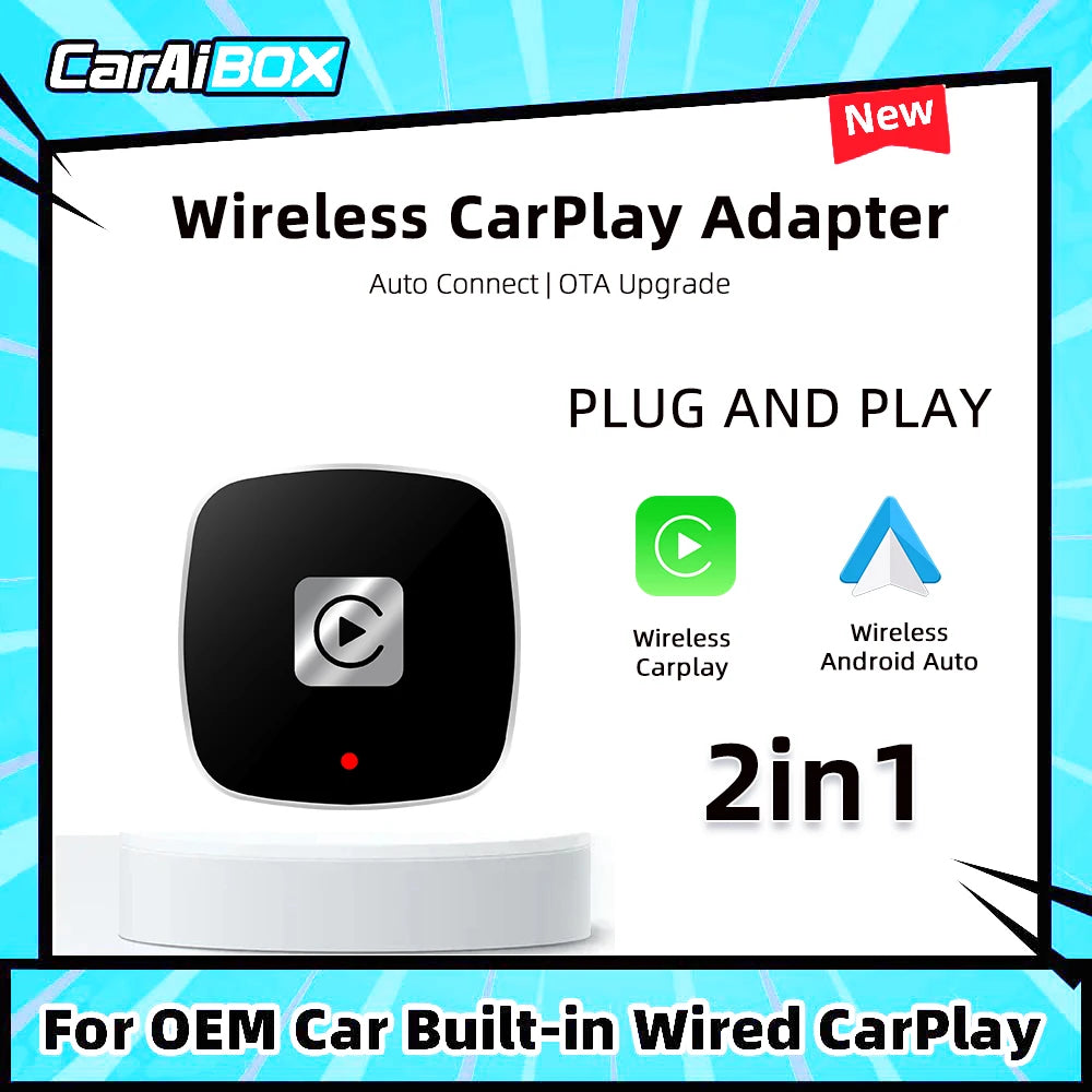 2-in-1 Wireless CarPlay & Android Auto Box Adapter