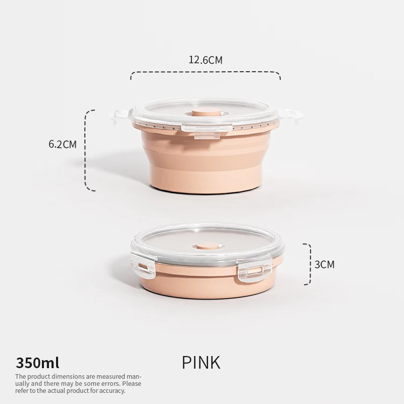 Collapsible Silicone Lunch Box - Stackable Food Storage Containers