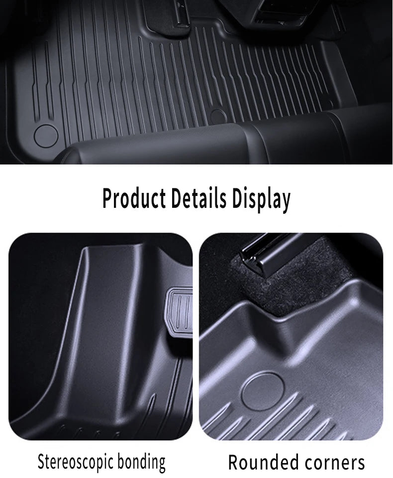 For New Tesla Model Y Launch 2026+ Juniper 2026+ TPE Floor Mats & Cargo Liner, All Weather Trunk Mats Floor Liner Backrest Mats