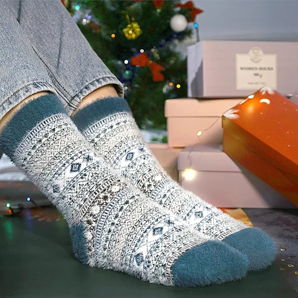 Women's Fuzzy Cozy Socks - Soft Home & Sleep Socks 5 Pairs Mixed Colors - photo 5