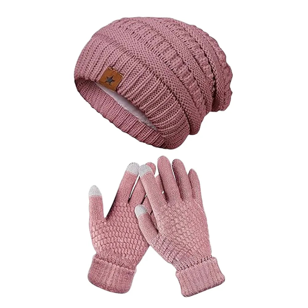 Women's Plush Beanie & Mittens Set - Warm Ear Covering Winter Hat - photo 13