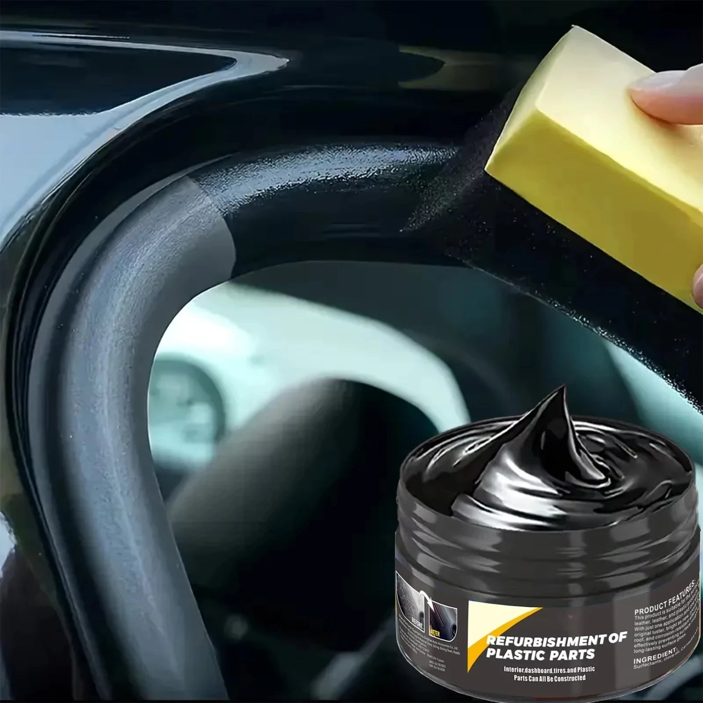 All-in-1 Car Interior Scratch Repair Paste - Plastic Leather Scratch Fix, Polishing & Anti-Aging for Tires Seats Steering Wheel