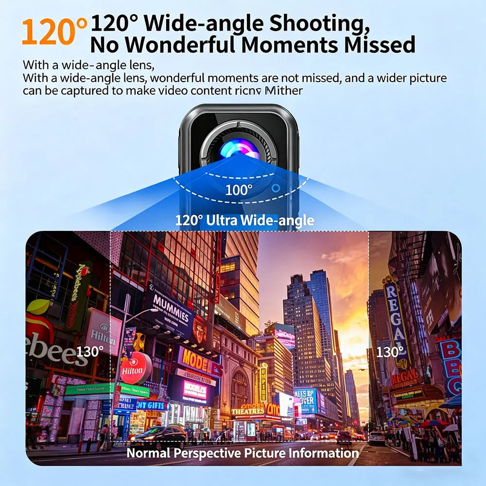 ANSVICAM 5K Mini Action Camera — EIS Stabilised Dual-Screen Body Cam