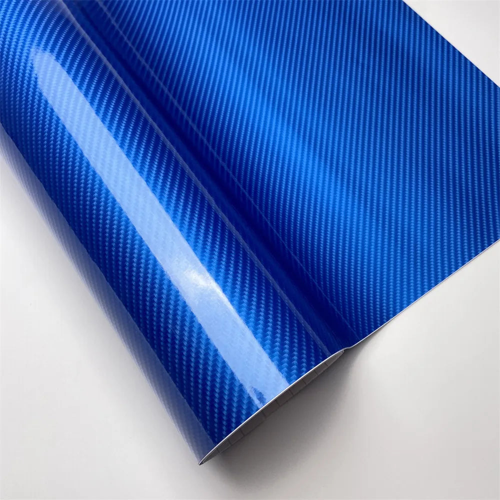 Glossy 6D Carbon Fiber Vinyl Wrap Self-Adhesive Film Motorcycle Bike Sticker Grey Silver Red Black 6D Carbon Car Adhesive Vinyl
