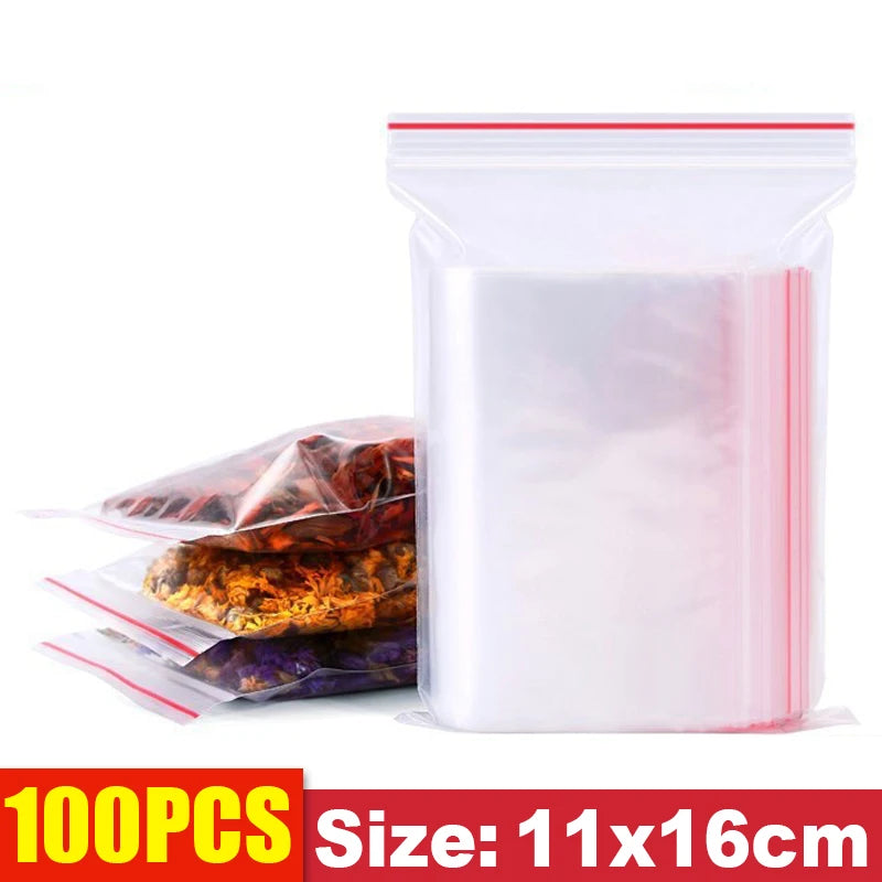 Thicken Clear Zipper Sealed Bags – Heavy-Duty Reclosable Plastic Storage Pouches for Jewelry, Food & Small Parts | Wholesale