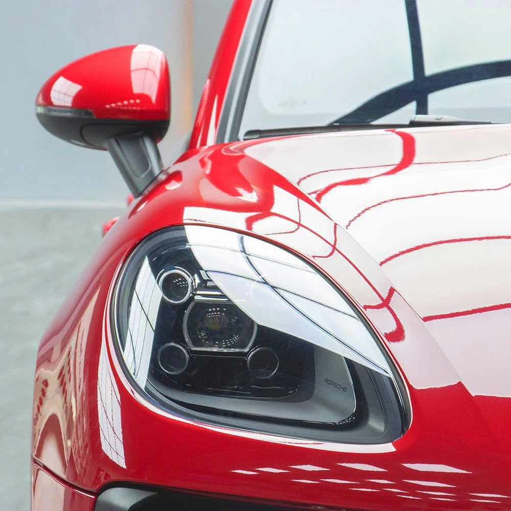 Car Sticker Glossy Red Car Adhesive Vinyl Wrap PET Color Change Film Bubble Free Wrap Film Car Accessories Interior Exterior