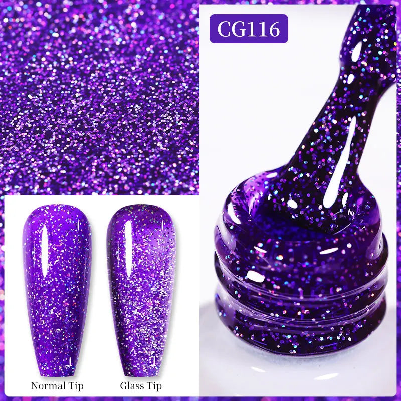 BORN PRETTY Christmas Green Glitter Gel Nail Polish 10ml Sparking Red Glitter White Gold Silver Santa Winter Snowflake Soak Off