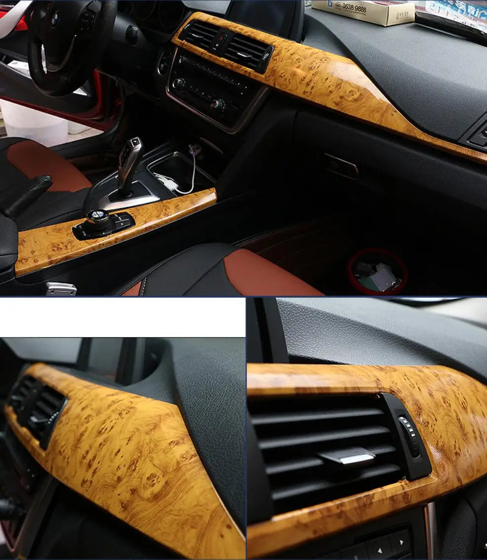 Wood Vinyl Wrap Film Car Sticker Interior Furniture Bubble Free Self Adhesive Wooden Textured Grain Decorative Film Cabinet